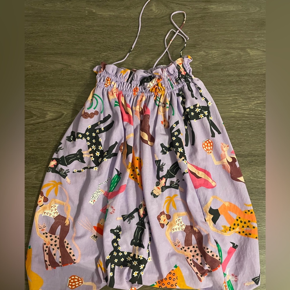 Fun printed shoulder tie dress. Zara. Size M. Collab with women in art, Lavender